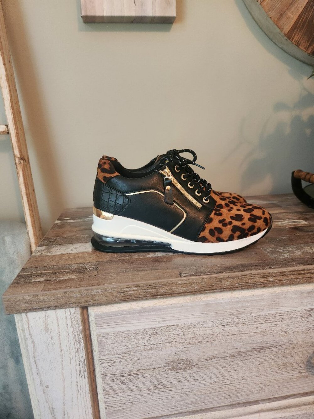 Ninety Union Ultra Black Leopard Wedge Shoes